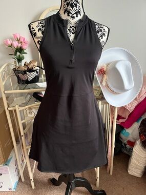 Old Navy Black Halter Zip-Front Mini Dress